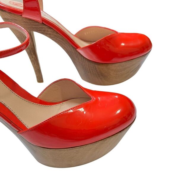 Gucci Authentic w Serial # Red 6.5 (36.5) Patent Leather Slingback Pumps High He - Picture 3 of 9